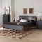 Baxton Studio Powers Mid-Century Modern Grey Fabric and Ash Walnut Finished Wood King Size Platform Bed 236-12780-ZORO - alternate 5